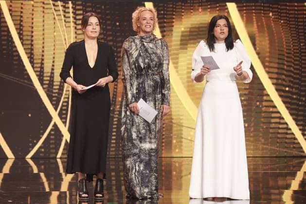 German Film Award 2023 Jasmin Tabatabai, Nicolette Krebitz, Katja Riemann Laudators BEST FILM MUSIC at the award ceremony Lola German Film Award 2023 at the Theater am Potsdamer Platz in Berlin 12 05 2023 Copyright: xEventpressx