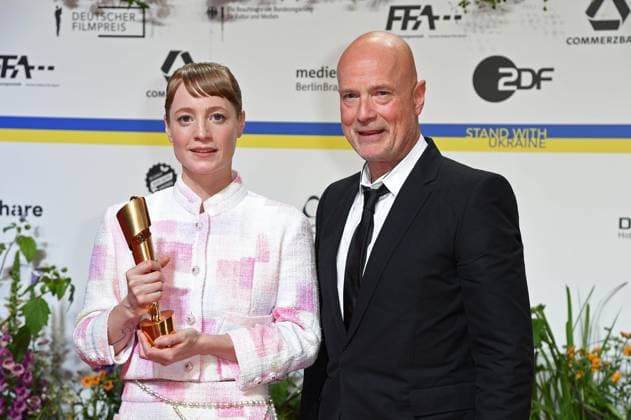 Leonie Benesch, Christian Berkel as winners at DEUTSCHER FILMPREIS 2023 at Theater am Potsdamer Platz in Berlin on 12 05 2023