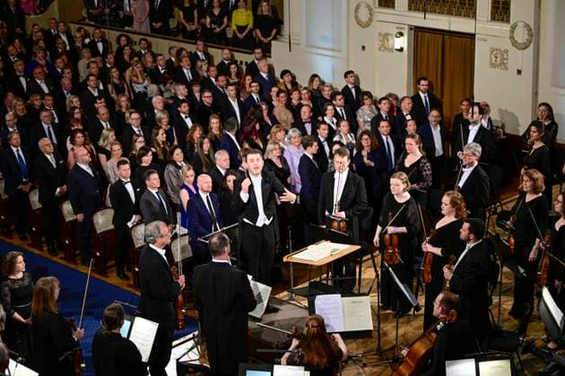 The traditional My Country symphonic cycle by Bedrich Smetana performed by the Welsh National Opera Orchestra led by Czech conductor Tomas Hanus opened the 78th Prague Spring Festival, on May 12, 2023, in Prague, Czech Republic. (CTKxPhoto RomanxVondrous) CTKPhotoP2023051209831  CTKPhotoP2023051209831