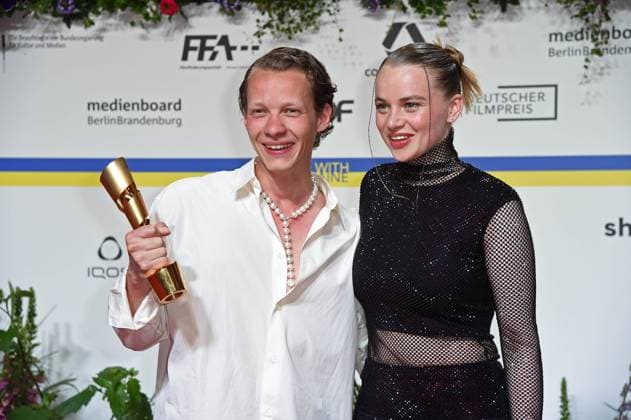 Felix Kammerer, Luna Wedler as winners at DEUTSCHER FILMPREIS 2023 at Theater am Potsdamer Platz in Berlin on 12 05 2023