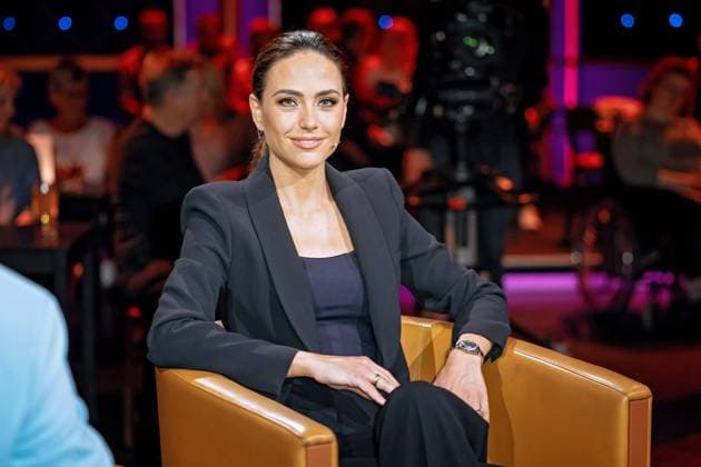 MDR - Riverboat. Journalistin Franca Lehfeldt anläßlich der Aufzeichnung der MDR - Talkshow Riverboat am 12.05.2023 in der Mediacity Leipzig. 20230512SFL0039 *** MDR Riverboat journalist Franca Lehfeldt on the occasion of the recording of the MDR talk show Riverboat on 12 05 2023 in the Mediacity Leipzig 20230512SFL0039