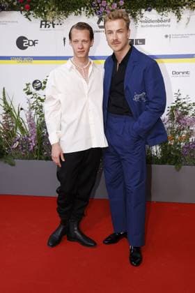 Felix Kammerer and Albrecht Schuch at the arrival to the German Film Award ceremony on 12 05 2023 in Berlin German Film Award 2023 in Berlin Arrival Red Carpet