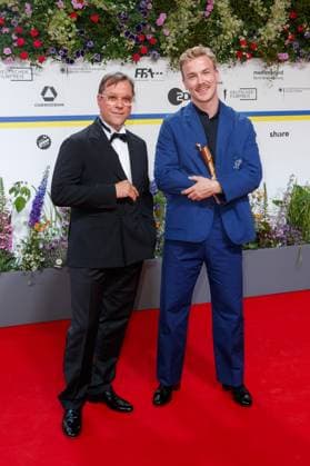 Event German Film Award 2023 Jan Josef Liefers and Albrecht Schuch at the 73 German Film Award in the Theater am Potsdamerplatz on 12 05 2023 in Berlin Copyright: xEventpressxKochanx