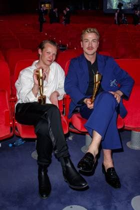 Event German Film Award 2023 Felix Kammerer and Albrecht Schuch at the 73 German Film Award in the Theater am Potsdamerplatz on 12 05 2023 in Berlin Copyright: xEventpressxKochanx