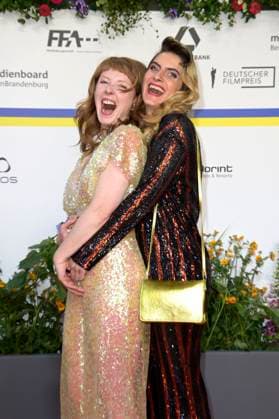 Sarah Bauerett and Samia Chancrin at the 73 German Film Awards 2023 ceremony at Theater am Potsdamer Platz Berlin, 12 05 2023. Foto:xF.xKernx xFuturexImage