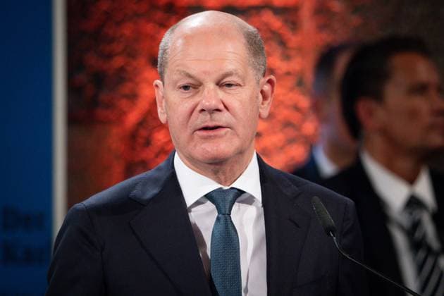 Presentation of the Charlemagne Prize in Aachen Cathedral to the Ukrainian people Current, 14 05 2023, Aachen, Olaf Scholz Chancellor of the Federal Republic of Germany of his speech during the solemn presentation of the International Charlemagne Prize of Aachen to the Ukrainian people in the ceremonial hall of the City Hall of Aachen Aachen North Rhine Westphalia Germany