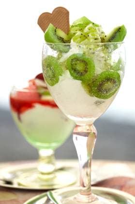 cup full of kiwi and vanilla ice cream with a waffle Copyright: xDanielxSchweinertx xDesignxPicsx , 31068897 Copyright: DanielxSchweinertx xDesignxPics 31068897