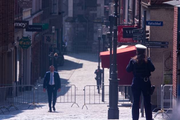 Ukraine President Volodymyr Zelenskyy Visits Aachen A general view of Aachen city center is seen completely empty during the day of Ukraine President Volodymyr Zelenskyy s visit to Aachen, Germany on May 14, 2023 Aachen Germany  Copyright: xYingxTangx originalFilename: tang-notitle230514_nphTZ.jpg