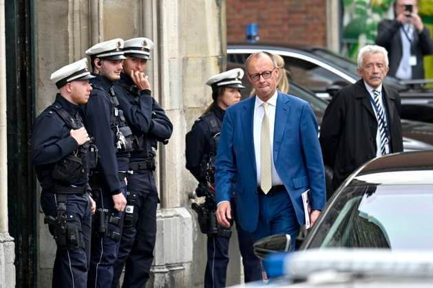 Friedrich Merz at the award ceremony of the Charlemagne Prize 2023 to Volodymyr Selenskyj and the Ukrainian people in Aachen City Hall Aachen, 14 05 2023 Foto:xD.xAnoraganingrumx xFuturexImage