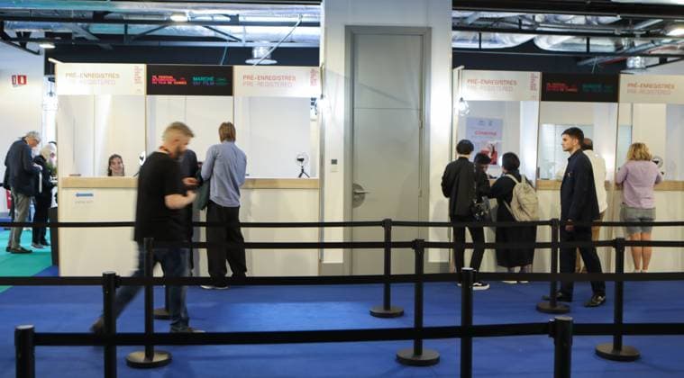 May 15, 2023, Cannes, CoÂ te d Azur, France: Accreditation Desks at the Grand Palais on the eve of Opening Ceremony of the 76th annual Cannes Film Festival in Cannes, France Cannes France - ZUMAc179 20230515_zep_c179_020 Copyright: xMickaelxChavetx