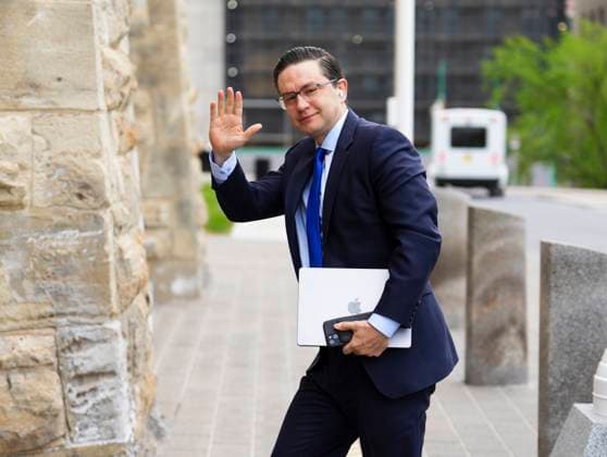 May 15, 2023, Ottawa, ON, CAN: Conservative Leader Pierre Poilievre arrives to Parliament Hill in Ottawa on Monday, May 15, 2023. Ottawa CAN  - ZUMAc35_ 20230515_zaf_c35_001 Copyright: xSeanxKilpatrickx