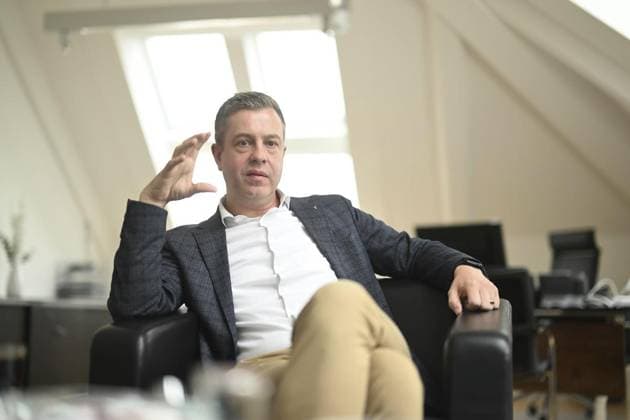 <p>Der Berliner Finanzsenator Stefan Evers am 15. Mai 2023 in seiner Behöde. Berlin Copyright: RetoxKlar