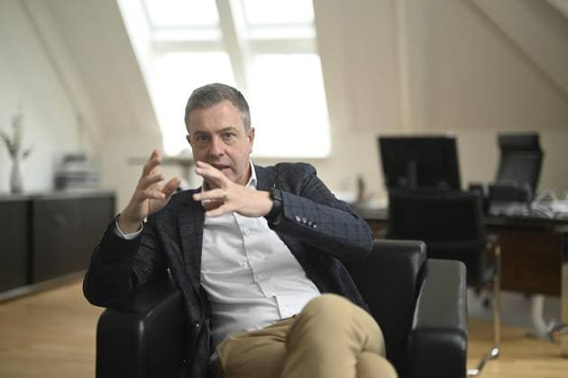<p>Der Berliner Finanzsenator Stefan Evers am 15. Mai 2023 in seiner Behöde. Berlin Copyright: RetoxKlar