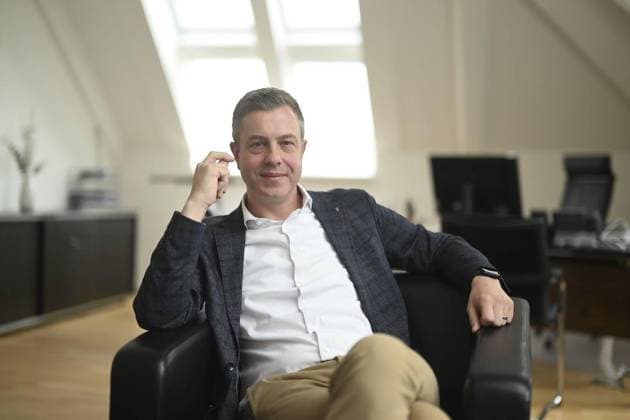 <p>Der Berliner Finanzsenator Stefan Evers am 15. Mai 2023 in seiner Behöde. Berlin Copyright: RetoxKlar