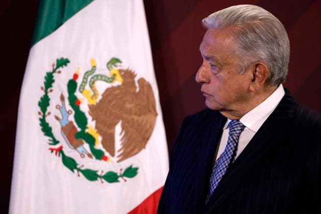 May 15, 2023, Mexico City, Mexico: Mexican President Andres Manuel Lopez Obrador congratulates teachers on his day at a press conference at the National Palace in Mexico City. on May 15, 2023 in Mexico City, Mexico Mexico City Mexico - ZUMAe321 20230515_zia_e321_001 Copyright: xLuisxBarronx