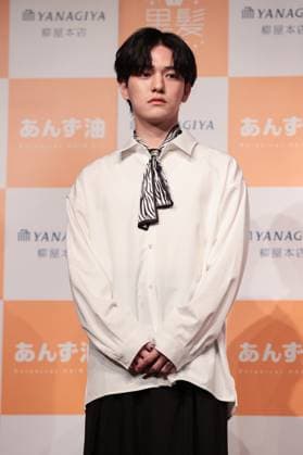 Model Yohdi Kondo attend the 6th Black Hair Award Ceremony in Tokyo, Japan on Tuesday, May 16, 2023.  , aflo_218582304.JPG,