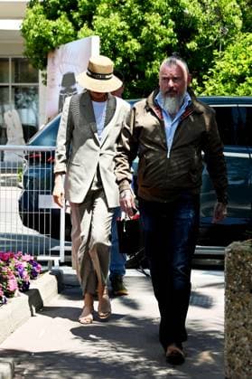 76th Cannes Film Festival 2023, Uma Thurman and son Levon Roan Thurman-Hawke arrive at the beach of the Martinez hotel Pictured: Uma Thurman  Copyright: xEmanuelexMangiarottix xipa-agencx xPoolxPhotoxEventsx01x IPA_IPA37967744