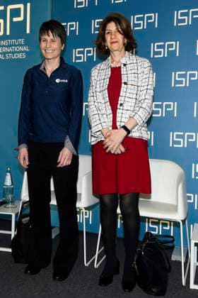 photo IPP Mario Romano Milan 16 5 2023 ISPI Prize 2022 in the photo Samantha Cristoforetti , ESA astronaut™ and Fabiola Gianotti, director general of CERN Italy Photo Press World Copyright ISPI Prize 2022  0