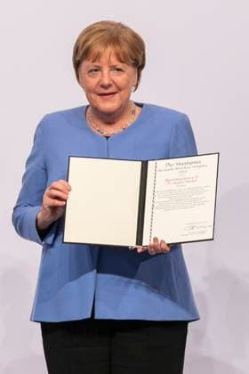 Dr Angela Merkel Federal Chancellor a D , Cologne, Award of the State Prize of the State of North Rhine-Westphalia to Federal Chancellor a D Dr Angela Merkel, 16 05 2023, Flora Cologne
