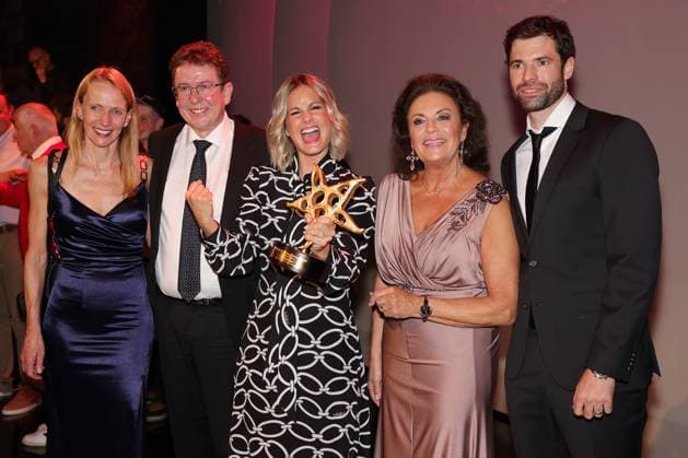47 Prix Walo 2023 Therese and Albert Rösti, Fabienne Gyr, Monika Kaelin and Mario Gyr f l n r Presentation of the 47 Prix Walo for the years 2020 2022 on 14 05 2023 in the SRF television studios in Zurich, Switzerland