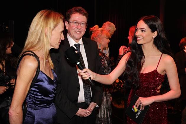Prix Walo 2023 Therese and Albert Rösti give an interview to Jastina Doreen Riederer v l n r Awarding of the 47 Prix Walo for the years 2020 2022 on 14 05 2023 at the SRF television studios in Zurich, Switzerland.