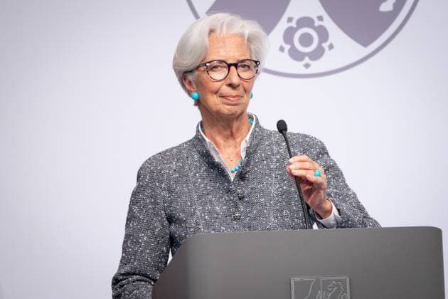 Award of the State Prize 2023 of the State of North Rhine Westphalia to the Chancellor a D Current, 16 05 2023, Cologne, Christine Lagarde, President of the European Central Bank during her laudation at the ceremony for the award of the State Prize 2023 of the State of North Rhine Westphalia to the Chancellor a D in the Flora in Cologne Cologne North Rhine Westphal