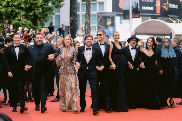 76e Festival International du Film de Cannes. Montee des marches d ouverture. 76th International Cannes Film festival. Opening Red carpet with Jeanne du Bary movie presentation 291927 2023-05-16 Cannes France Ostlund, Ruben; Ducournau, Julia; Dano, Paul; MÃ nochet, Denis; Larson, Brie; Szifron, Damian; Touzani, Maryam; Nyoni, Rungano; Rahimi, Atiq  Copyright: xTerencexBaelenx STAR_291927_078