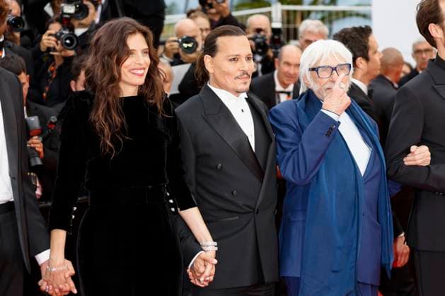 May 16, 2023, : Maiwenn (l-r), Johnny Depp and Pierre Richard arrive at the Jeanne du Barry Screening & Opening Ceremony during the 76th Cannes Film Festival at Palais des Festivals in Cannes, France, on 16 May 2023. - ZUMAm179 20230516_zep_m179_079 Copyright: xAlecxMichaelx
