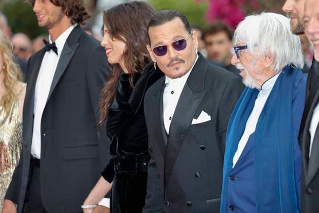 May 16, 2023, : Maiwenn (l-r), Johnny Depp and Pierre Richard arrive at the Jeanne du Barry Screening & Opening Ceremony during the 76th Cannes Film Festival at Palais des Festivals in Cannes, France, on 16 May 2023. - ZUMAm179 20230516_zep_m179_082 Copyright: xAlecxMichaelx