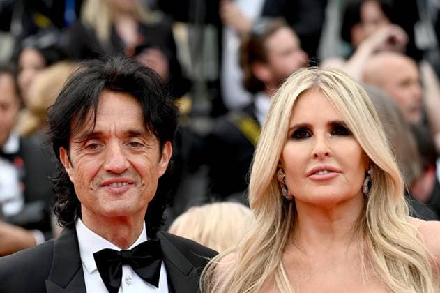 76th Cannes Film Festival 2023, evening 1 - Opening Red Carpet, Inaugural Ceremony. In the photo: Giulio Base and Tiziana Rocca  Copyright: xManuelexMangiarottix xipa-agencyx xPoolxPhotoxEventsx01x IPA_IPA37980968