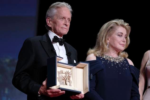 Michael Douglas and Catherine Deneuve at the Opening Ceremony with the award of the Palme dOr for Lifetime Achievement to Michael Douglas at the Festival de Cannes 2023 76 Cannes International Film Festival at the Palais des Festivals Cannes, 16 05 2023. Foto:xD.xBedrosianx xFuturexImage