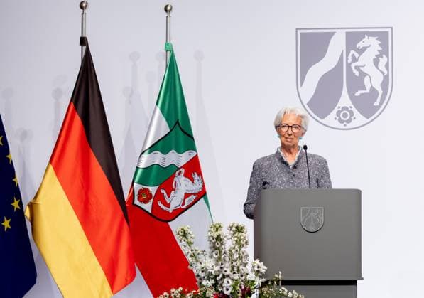 Award State Prize to Angela Merkel Chancellor a D Angela Merkel is honored on Tuesday 16 05 2023 with the State Prize NRW Presented by Christine Lagarde and Prime Minister Hendrik Wüst Cologne North Rhine Westphalia Germany
