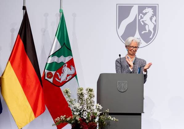 Award State Prize to Angela Merkel Chancellor a D Angela Merkel is honored on Tuesday 16 05 2023 with the State Prize NRW Presented by Christine Lagarde and Prime Minister Hendrik Wüst Cologne North Rhine Westphalia Germany