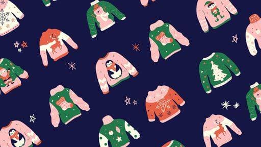 RECORD DATE NOT STATED A seamless Christmas background with warm sweaters *** einer nahtlos Weihnachten Hintergrund mit warme Pullover 6485926