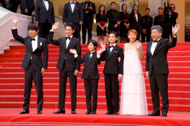 Yuji Sakamoto, Eita Nagayama, Kurokawa Soya, Hinata Hiiragi, Sakura Ando and Hirokazu Kore eda at the premiere of the feature film Monster Kaibutsu at the Festival de Cannes 2023 76 Cannes International Film Festival at the Palais des Festivals Cannes, 17 05 2023. Foto:xS.xGabschx xFuturexImage