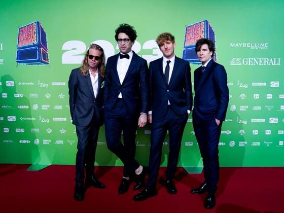 17 05 2023, Zug, Bossard Arena, SWISS MUSIC AWARDS, Band Pegasus with members Stefan Brenner Noah Veraguth, Gabriel Spahni and Simon Spahr on the red carpet Zug Bossard Arena Zug Switzerland  Copyright: xJustPictures.ch DanielaxPorcellix