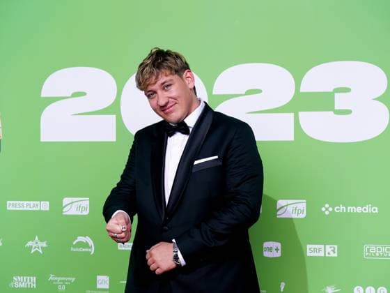 17 05 2023, Zug, Bossard Arena, SWISS MUSIC AWARDS, Singer Songwriter Marius Bear real name Marius Hügli on the red carpet Zug Bossard Arena Zug Switzerland  Copyright: xJustPictures.ch DanielaxPorcellix