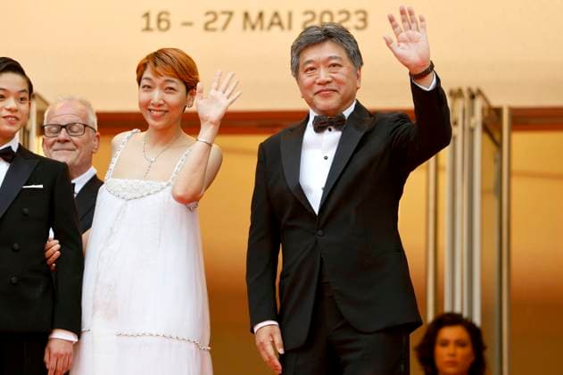 Sakura Ando and Hirokazu Kore eda at the premiere of the feature film Monster Kaibutsu at the Festival de Cannes 2023 76 Cannes International Film Festival at the Palais des Festivals Cannes, 17 05 2023. Foto:xD.xBedrosianx xFuturexImage