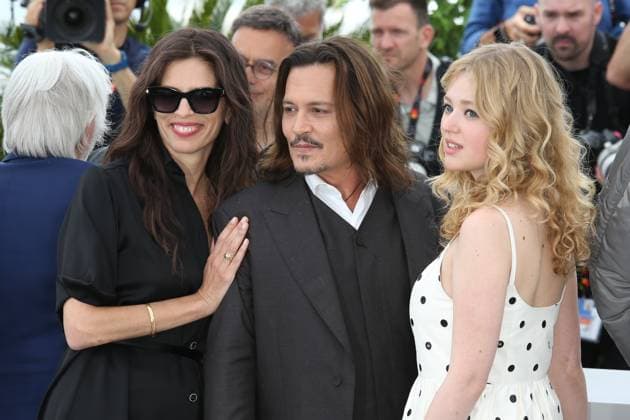 76e Festival International du Film de Cannes. Photocall du film Jeanne du Barry . 76th Cannes Film Festival. Photocall with cast of the film Jeanne du Barry . Maiwenn, Johnny Depp and Pauline Pollmann. 292023 2023-05-17 Cannes France  Copyright: xIsabellexVautierx xStarfacex STAR_292023_058