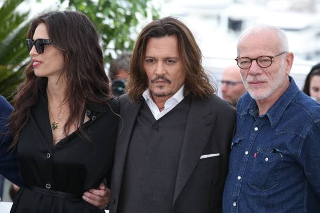 76e Festival International du Film de Cannes. Photocall du film Jeanne du Barry . 76th Cannes Film Festival. Photocall with cast of the film Jeanne du Barry . Maiwenn, Johnny Depp and Pascal Greggory. 292023 2023-05-17 Cannes France  Copyright: xIsabellexVautierx xStarfacex STAR_292023_064