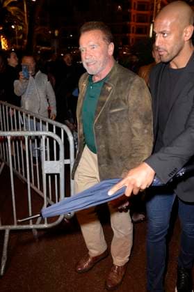 Arnold Schwarzenegger arriving to BMW party at Hotel Martinez at Festival de Cannes 2023 76 Cannes International Film Festival Cannes, 17 05 2023. Foto:xS.xGabschx xFuturexImage