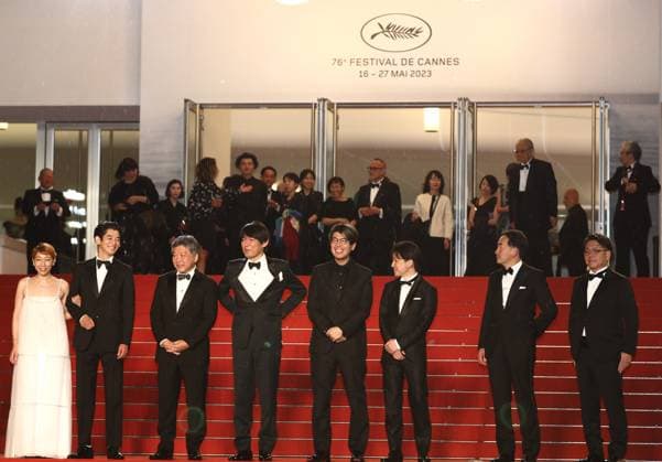 May 17, 2023, Cannes, Cote d Azur, France: Kaibutsu cast and crew including YUJI SAKAMOTO, EITA NAGAYAMA, HINATA HIIRAGI, KUROKAWA SOYA, SAKURA ANDO and Director HIROKAZU KORE-EDA attend the screening of Kaibutsu during the 76th Annual Cannes Film Festival at Palais des Festivals on May 17, 2023 in Cannes, France Cannes France - ZUMAc179 20230517_zep_c179_237 Copyright: xMickaelxChavetx
