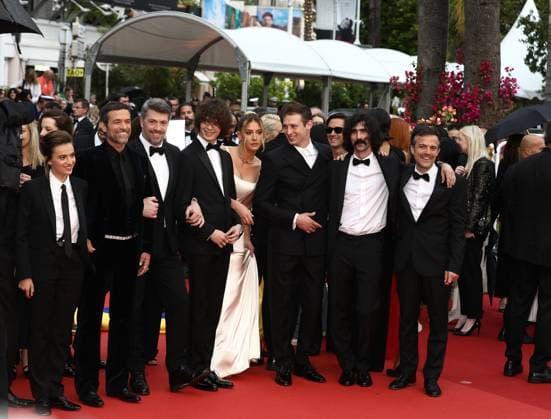 May 17, 2023, Cannes, Cote d Azur, France: Le Regne Animal cast and crew with ROMAIN DURIS, THOMAS CAILLEY, PAUL KIRCHER, TOM MERCIER and BILLIE BLAIN attend the screening of Kaibutsu during the 76th Annual Cannes Film Festival at Palais des Festivals on May 17, 2023 in Cannes, France Cannes France - ZUMAc179 20230517_zep_c179_315 Copyright: xMickaelxChavetx