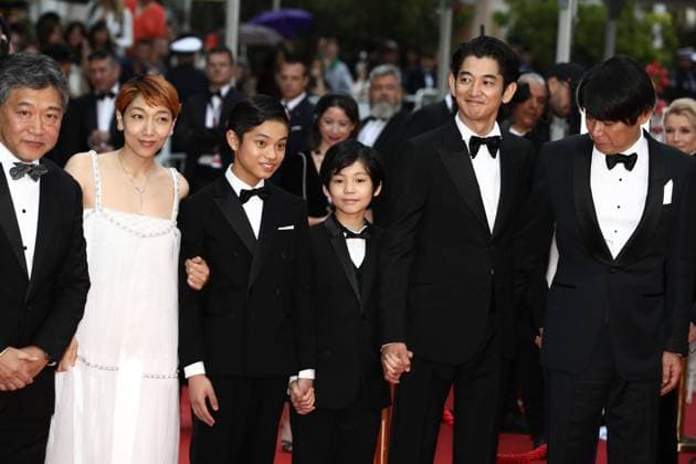 May 17, 2023, Cannes, Cote d Azur, France: Kaibutsu cast and crew including YUJI SAKAMOTO, EITA NAGAYAMA, HINATA HIIRAGI, KUROKAWA SOYA, SAKURA ANDO and Director HIROKAZU KORE-EDA attend the screening of Kaibutsu during the 76th Annual Cannes Film Festival at Palais des Festivals on May 17, 2023 in Cannes, France Cannes France - ZUMAc179 20230517_zep_c179_336 Copyright: xMickaelxChavetx