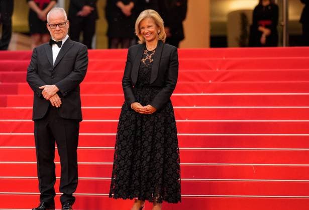 The Kaibutsu (Monster) Movie Premiere at the 76th Edition of the Cannes Film Festival Thierry FrÃ maux, director of the Festival, and Iris Knobloch, President of the Festival, attend the movie premiere and red carpet event for the movie Kaibutsu (Monster), which is in competition for the Palme d Or, during the 76th edition of the Cannes Film Festival on May 17 2023, in Cannes, France Cannes Palace of Festivals and Congresses of Cannes Cannes France Copyright: xAlexandraxFechetex _ADR0321