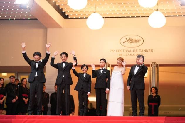 The Kaibutsu (Monster) Movie Premiere at the 76th Edition of the Cannes Film Festival Yuji Sakamoto, Eita Nagayama, Hinata Hiiragi, Soya Kurokawa, Sakura Ando, and Hirokazu Kore-eda attend the movie premiere and red carpet event for the movie Kaibutsu (Monster), which is in competition for the Palme d Or, during the 76th edition of the Cannes Film Festival on May 17 2023, in Cannes, France Cannes Palace of Festivals and Congresses of Cannes Cannes France Copyright: xAlexandraxFechetex _ADR0435