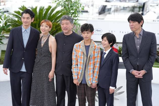Eita Nagayama - Sakura AndÅ - Hirokazu Kore eda - Kurokawa Soya - Hinata Hiiragi - Sakamoto Yuji CELEBRITES : 76 eme festival de Cannes - Photocall du film Monster - Cannes - 18 05 2023 NorbertScanella Panoramic 