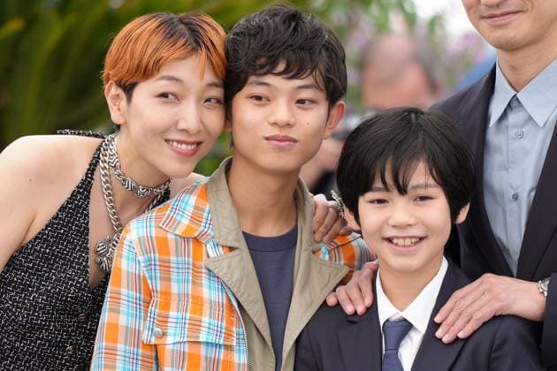 Sakura AndÅ - Kurokawa Soya - Hinata Hiiragi CELEBRITES : 76 eme festival de Cannes - Photocall du film Monster - Cannes - 18 05 2023 NorbertScanella Panoramic 