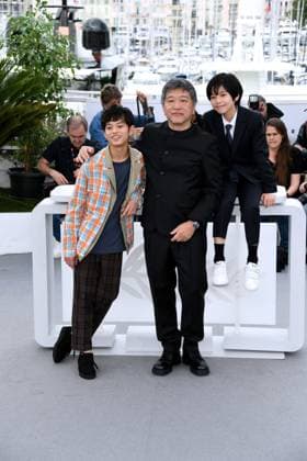 76th Cannes Film Festival 2023, Photocall film Monster. Pictured: Hirokazu Kore-eda, Kurokawa Soya, Hinata Hiiragi  Copyright: xAlbertoxTerenghi PoolxPhotoxEvenx xPoolxPhotoxEventsx01x IPA_IPA38018042