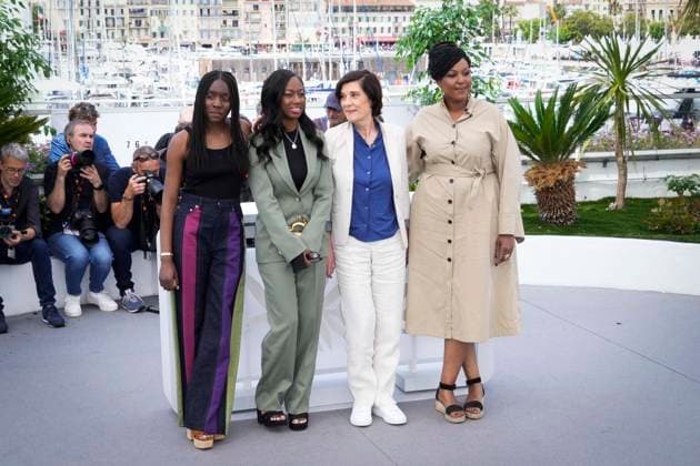 IPP Photo Daniele Cifala™ Cannes 17 05 2023 Le Retour Homecoming Photocall The 76th Annual Cannes Film Festival in the photo Suzy Bemba, Esther Gohourou, Catherine Corsini and Aissatou Diallo Sagna Italy Photo Press World Copyright  0